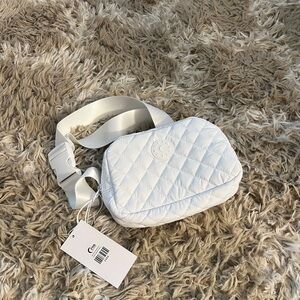 Zyia Quilted White Crossbody Bag